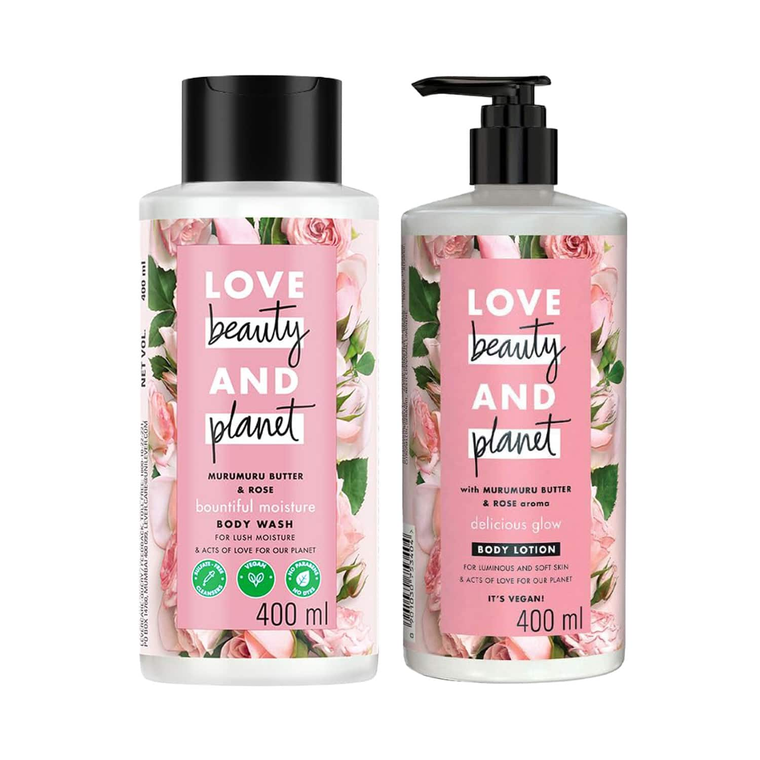 Love Beauty & Planet | Love Beauty & Planet Murumuru Butter And Rose Aroma Delicious Glow Body Lotion + Body Wash