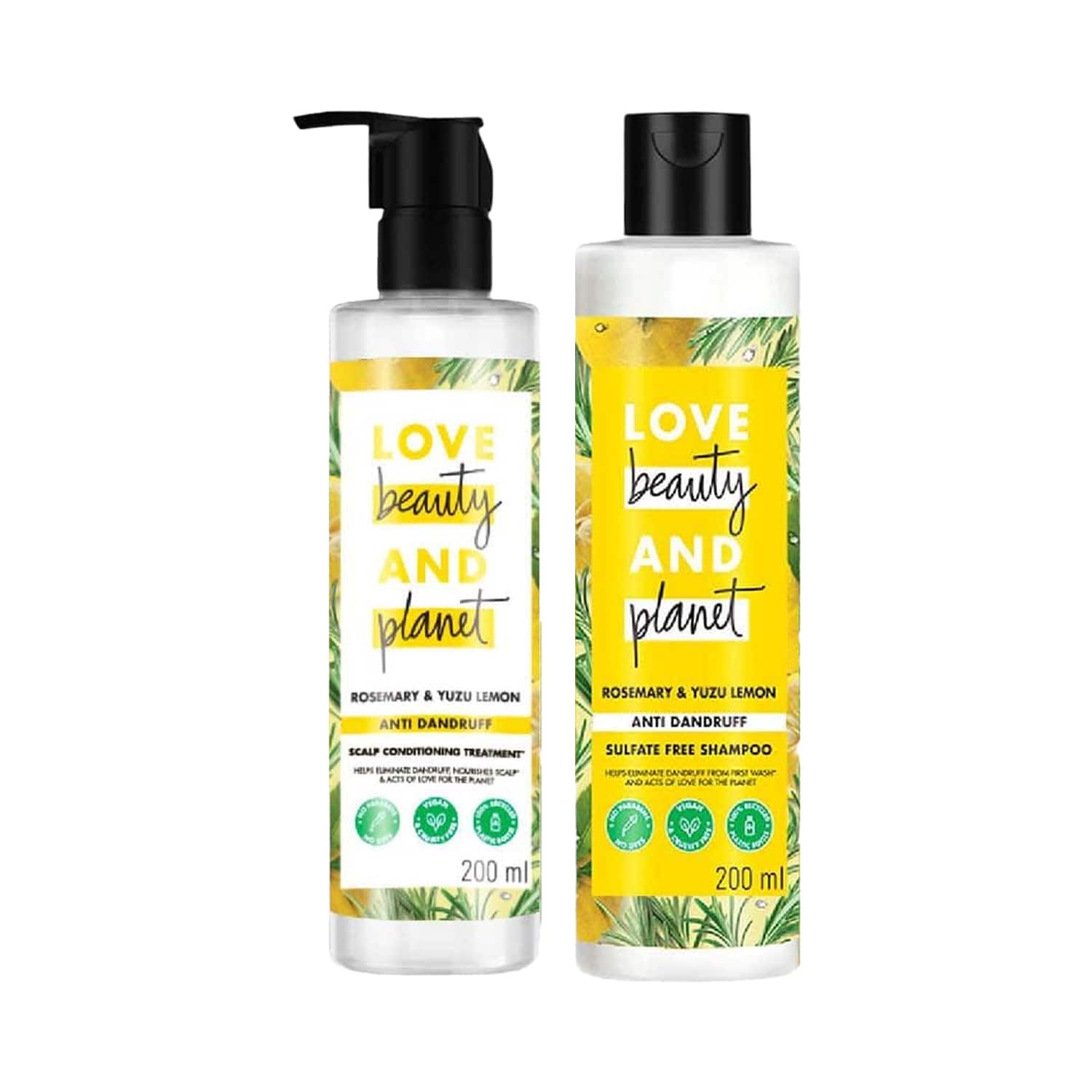 LOVE beauty AND planet | LOVE beauty AND planet Rosemary & Yuzu Lemon Anti Dandruff Shampoo & Conditioner (400 ml) Combo