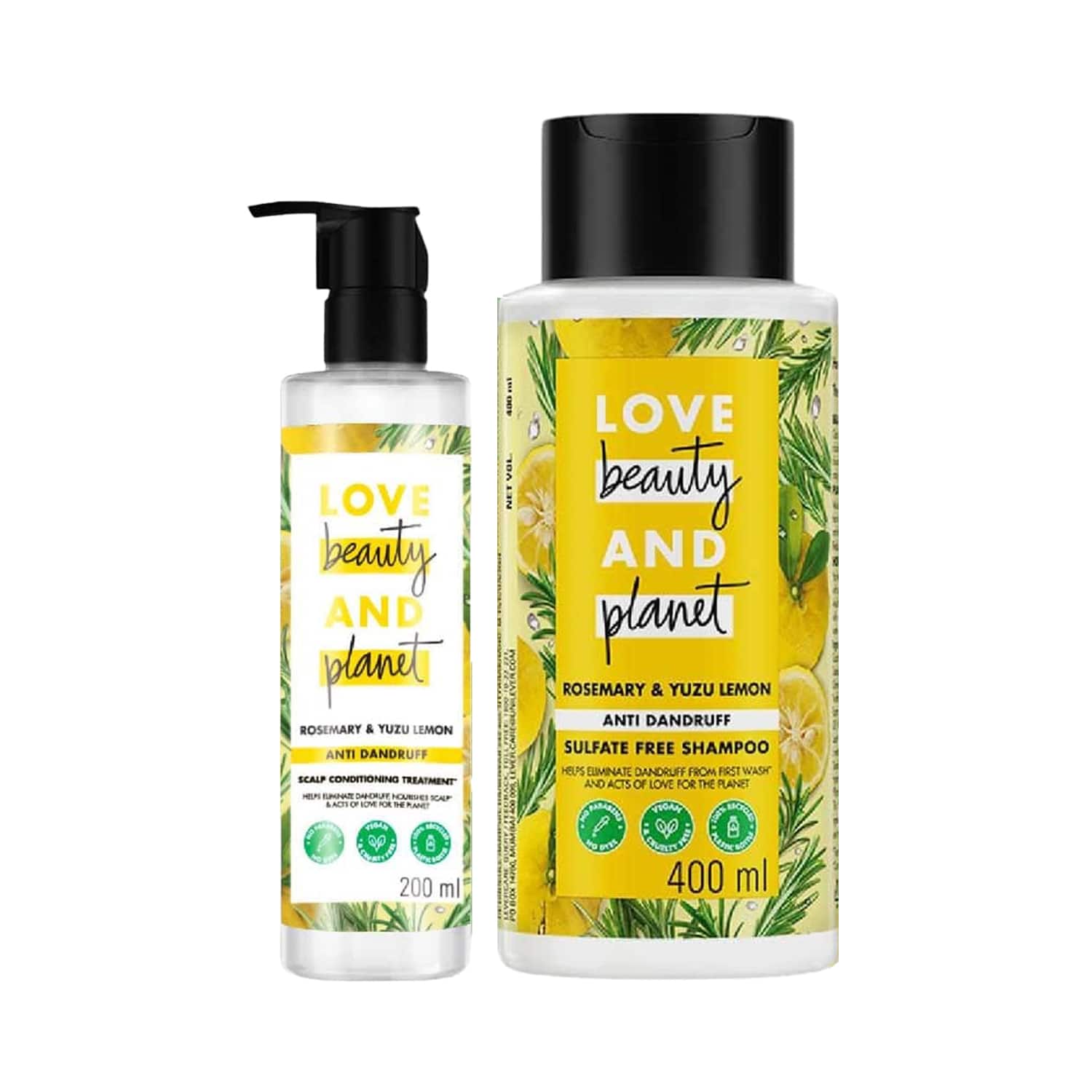 LOVE beauty AND planet | LOVE beauty AND planet Rosemary Anti Dandruff Shampoo & Conditioner (400 ml+ 200 ml) Combo
