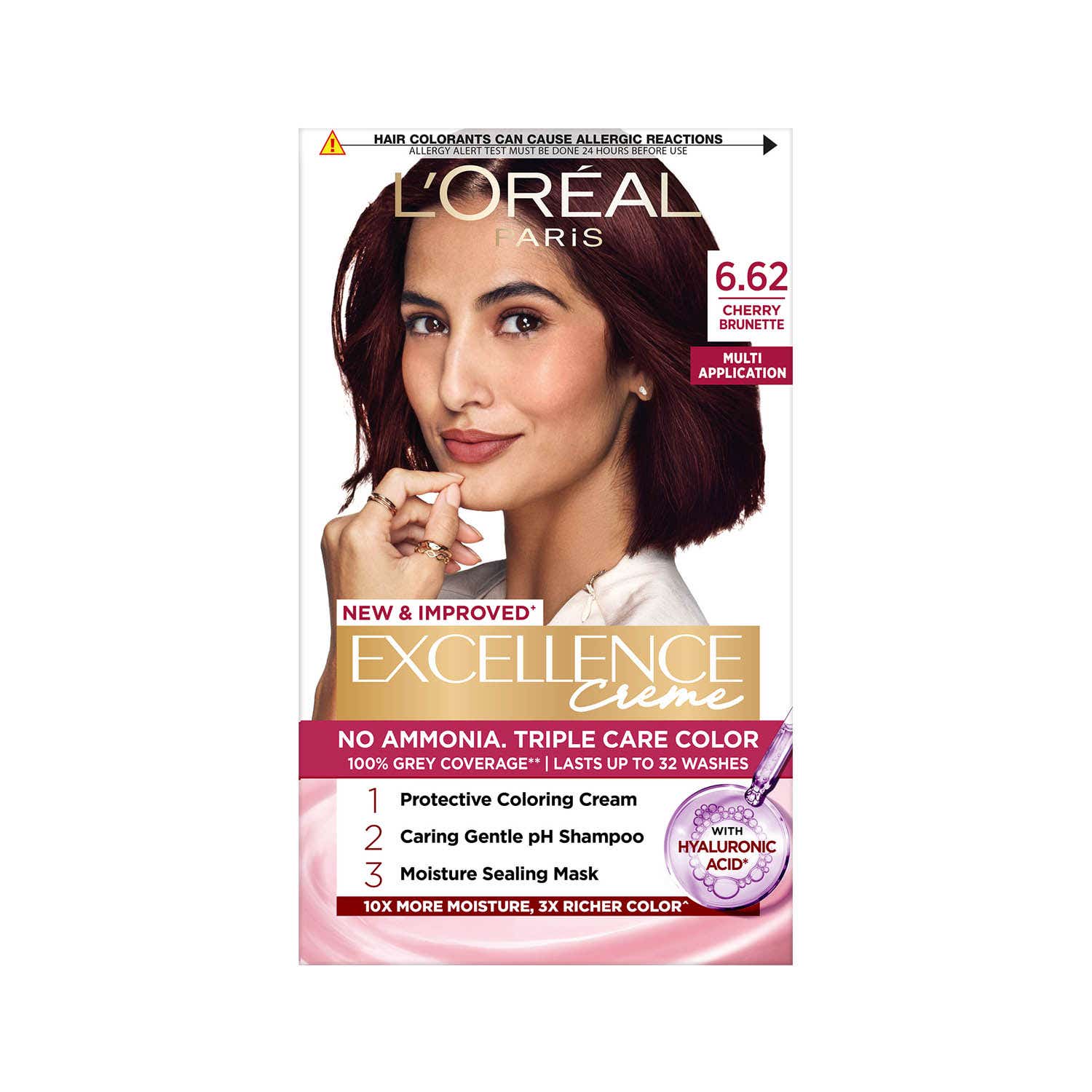 L'Oreal Paris | L'Oreal Paris New  Excellence Creme Hair Color Hyaluronic Acid, 6.62 Cherry Brunnette, (100gm + 72ml)