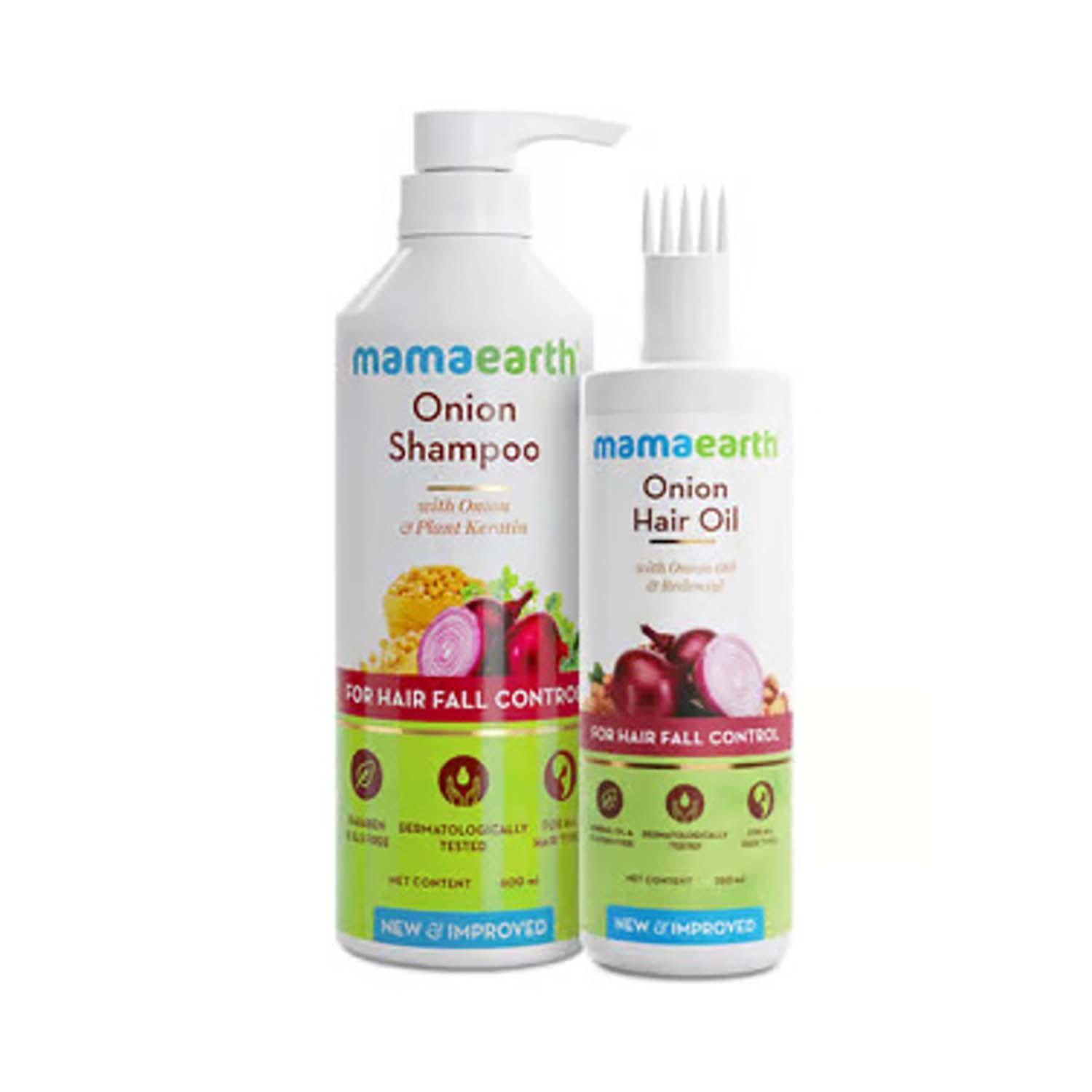 Mamaearth Onion Oil (250ml) + Onion Shampoo (600ml) Combo