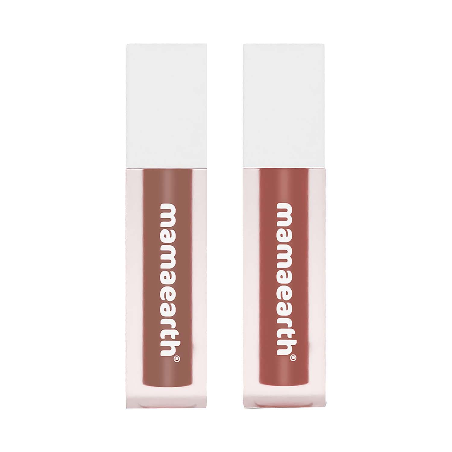 Mamaearth | Mamaearth Feather Light Liquid Matte Mini Lipstick Duo Combo (1.2 ml X 2)