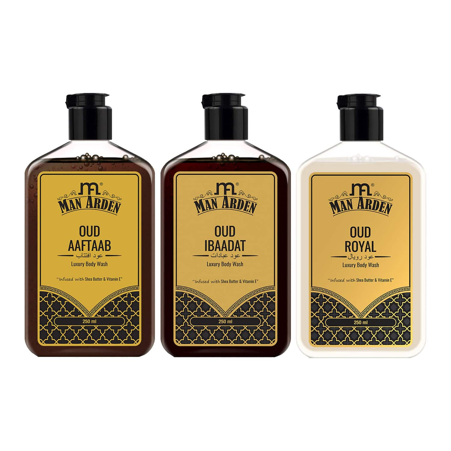 Man Arden | Man Arden Luxury Body Wash Oud Aaftaab, Ibaadat, Royal Combo