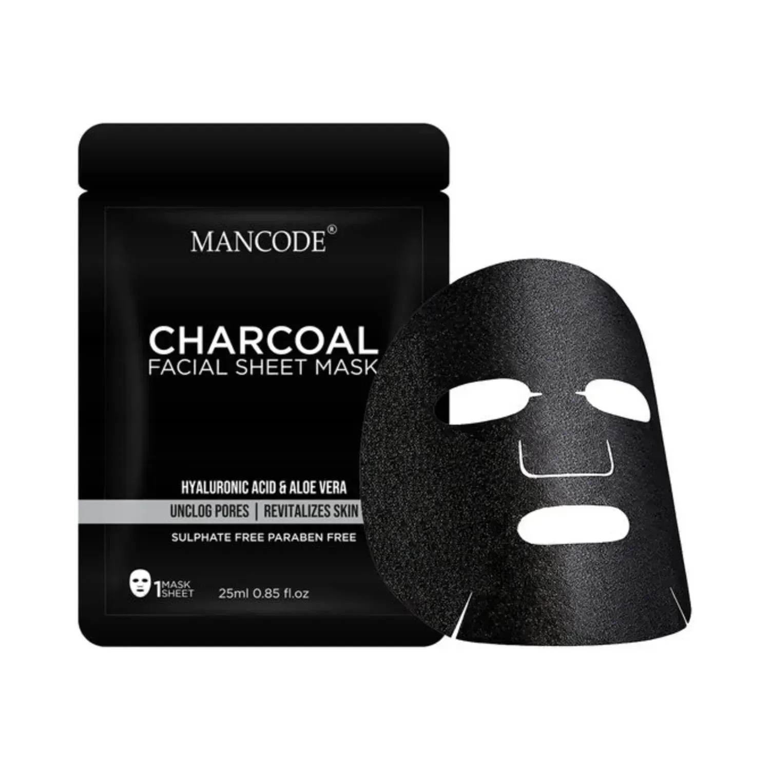 Mancode | Mancode Charcoal Facial Sheet Mask - (25ml)