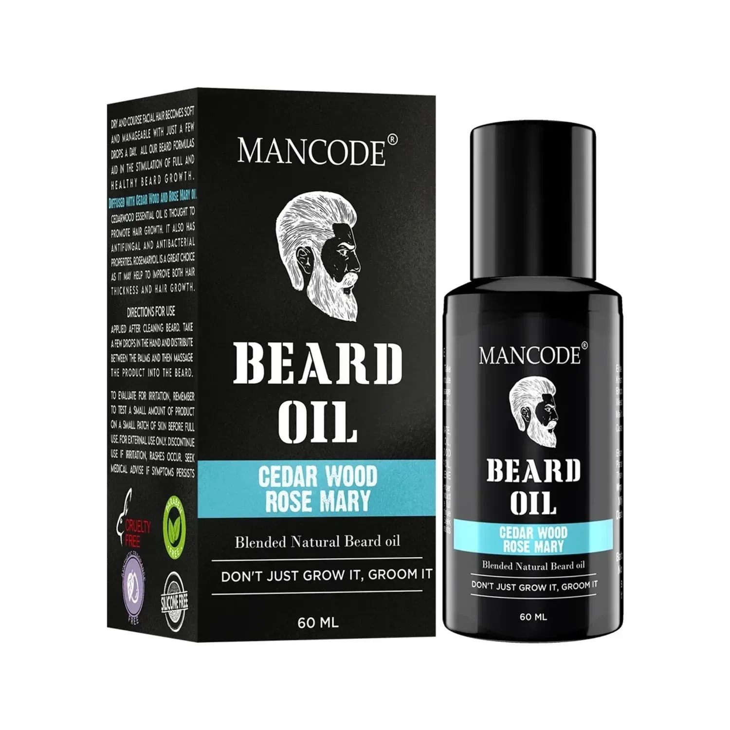 Mancode | Mancode Cedar Wood & Rose Mary Beard Oil - (60ml)