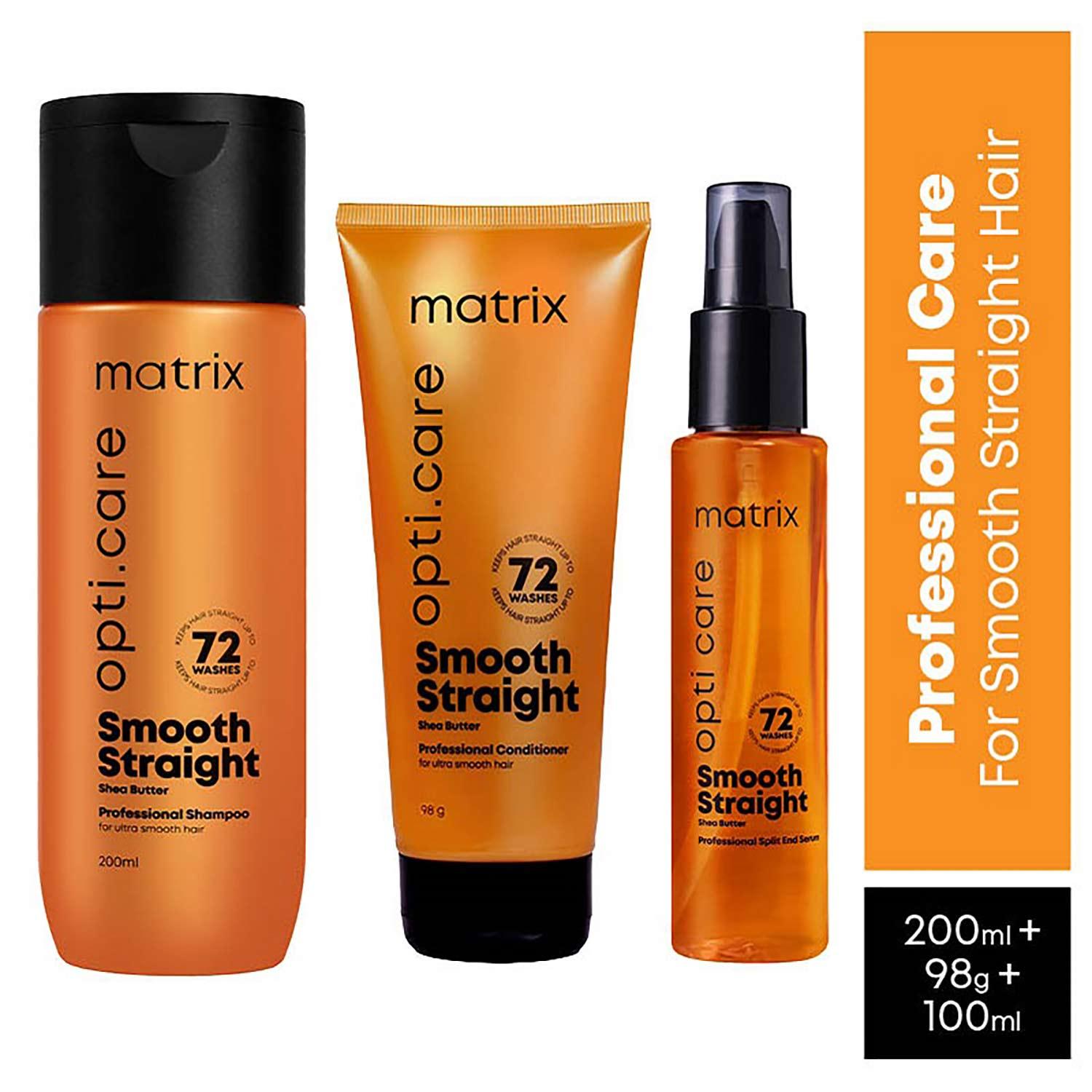 Matrix | Matrix Opti.Care Professional Haircare Regime for Salon Smooth Straight Hair (200 ml+98 g +100 ml)