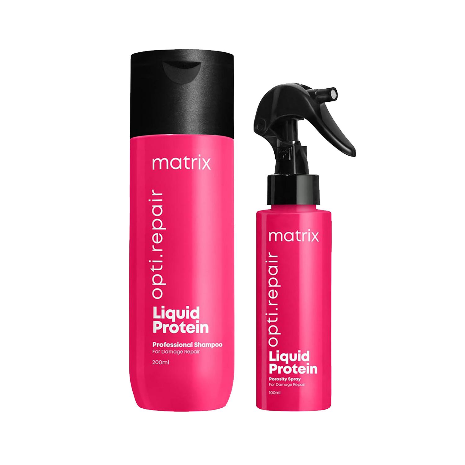 Matrix Opti.Repair Professional Shampoo and Porosity Spray Regime for  Damaged Hair (200 ml + 100 ml)