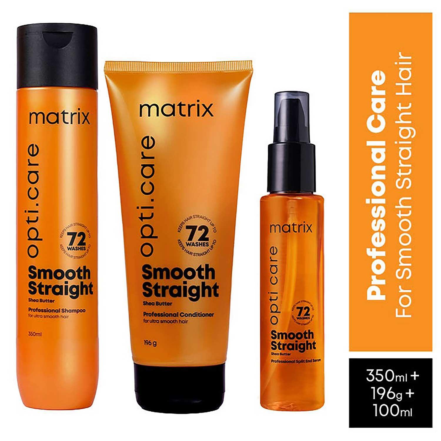 Matrix | Matrix Opti.Care Professional Haircare for Salon Smooth Straight Hair (350 ml+196 g+100 ml) Combo