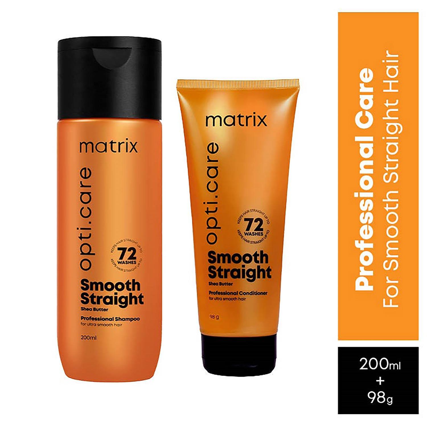 Matrix | Matrix Opti.Care Professional Shampoo and Conditioner for Salon Smooth Hair (200 ml + 98 g) Combo