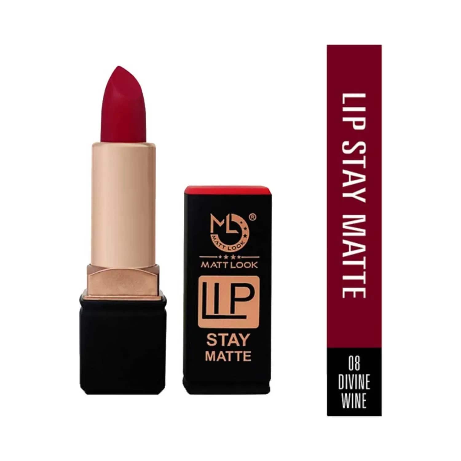 Matt Look | Matt Look Stay Matte Lipstick - 08 Divine Wine (3.5g)