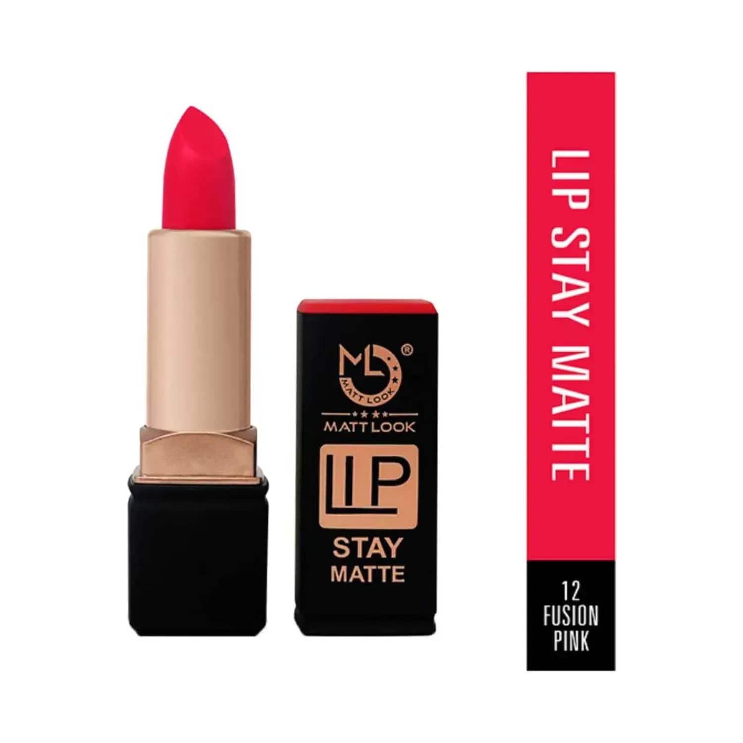 Matt Look | Matt Look Stay Matte Lipstick - 12 Fusion Pink (3.5g)