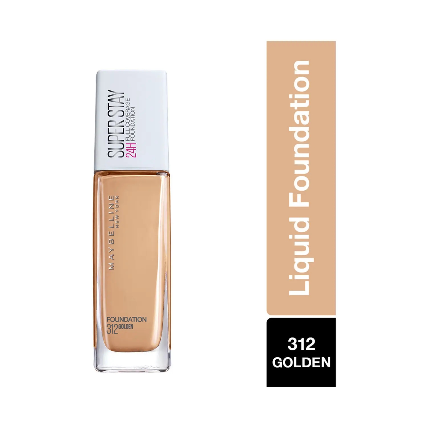 Maybelline New 112 (30ml) York Coverage Super Foundation Stay Natural 24H Full Ivory - Liquid