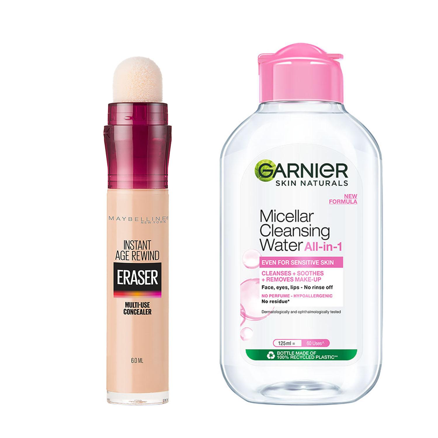 Maybelline New York | Maybelline New York Instant Age Rewind Concealer, Light with Garnier Micellar Cleansing Water Combo