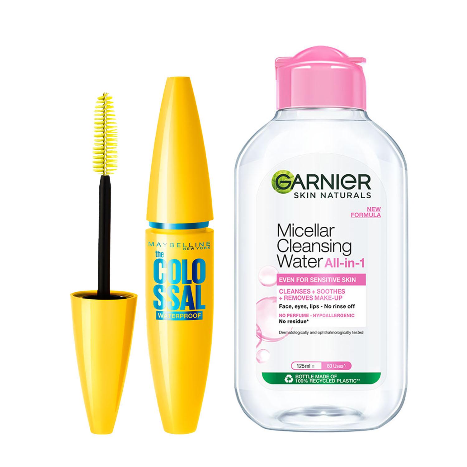 Maybelline New York | Maybelline New York Volume Express Colossal Mascara with Garnier Micellar Cleansing Water Combo