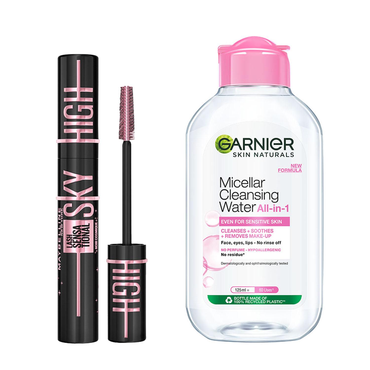 Maybelline New York | Maybelline New York Sky High Cosmic Black Mascara with Garnier Micellar Cleansing Water Combo