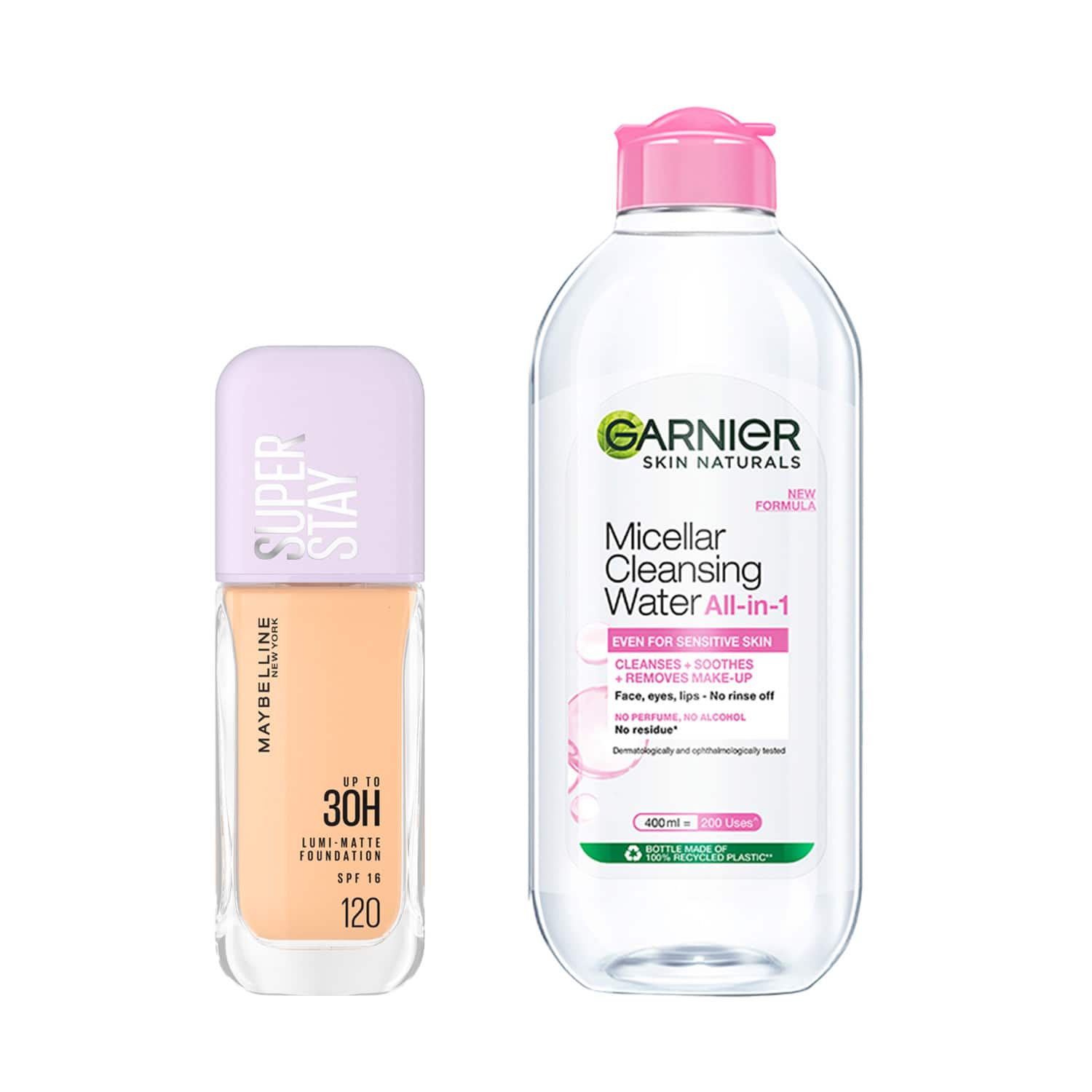 Maybelline New York | Maybelline New York Super Stay Lumi-Matte Liquid Foundation 120 + Garnier Micellar Water Combo