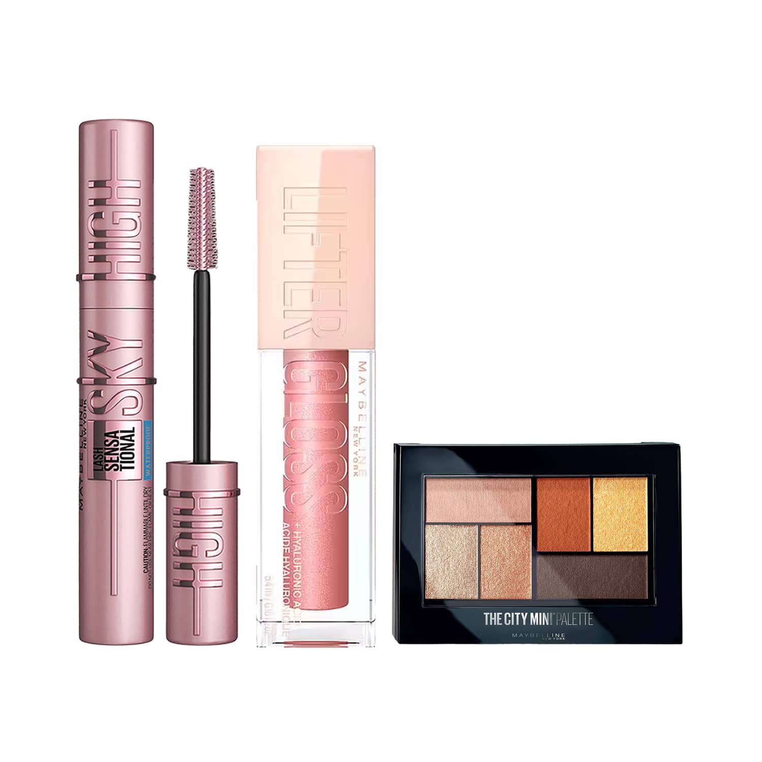 Maybelline New York | Maybelline New York Clean girl Shimmer : Concert Glam Combo - Mascara, Lifter Gloss, Mini Palette