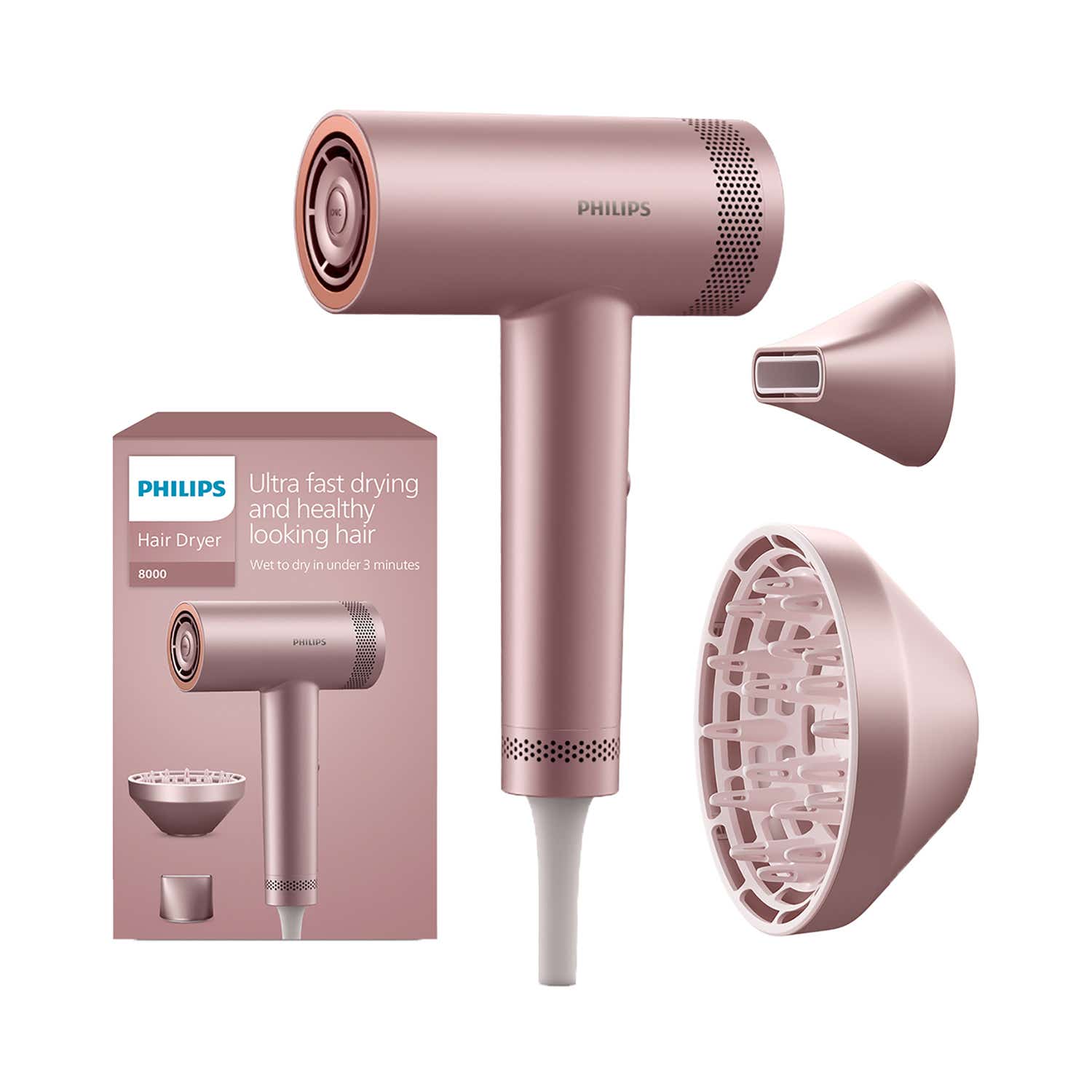 Philips | Philips BHD833/10 Hair Dryer With ThermoShield Advanced, 1380W - Rose Gold
