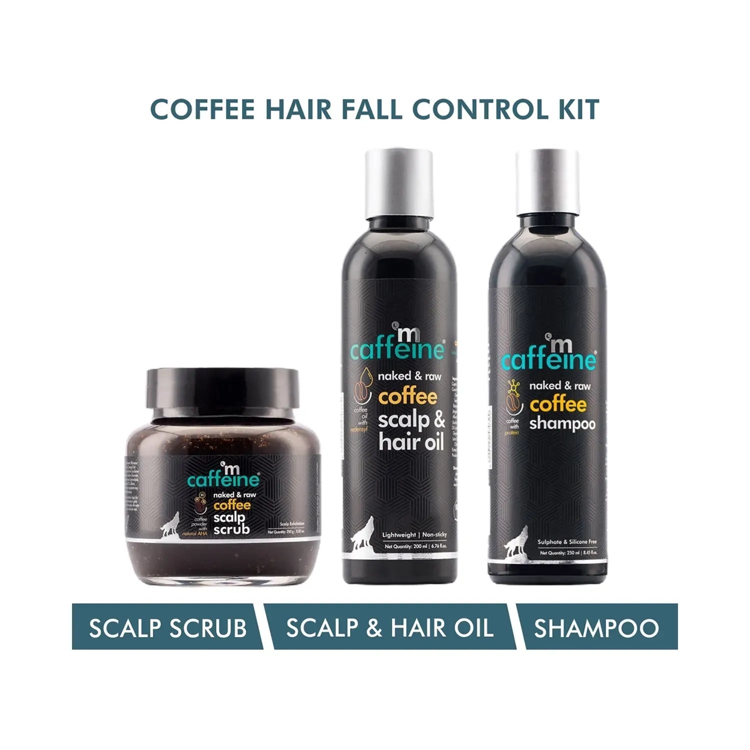 mCaffeine | mCaffeine Coffee Hair Fall Control Kit - (3 Pcs)
