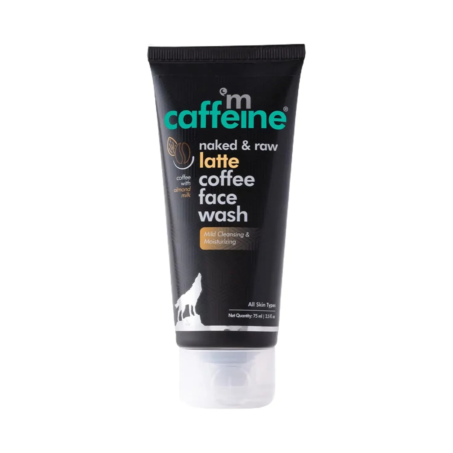 mCaffeine | mCaffeine Naked & Raw Latte Coffee Face Wash for Mild Cleansing with Almond Milk & Shea Butter - (75ml)