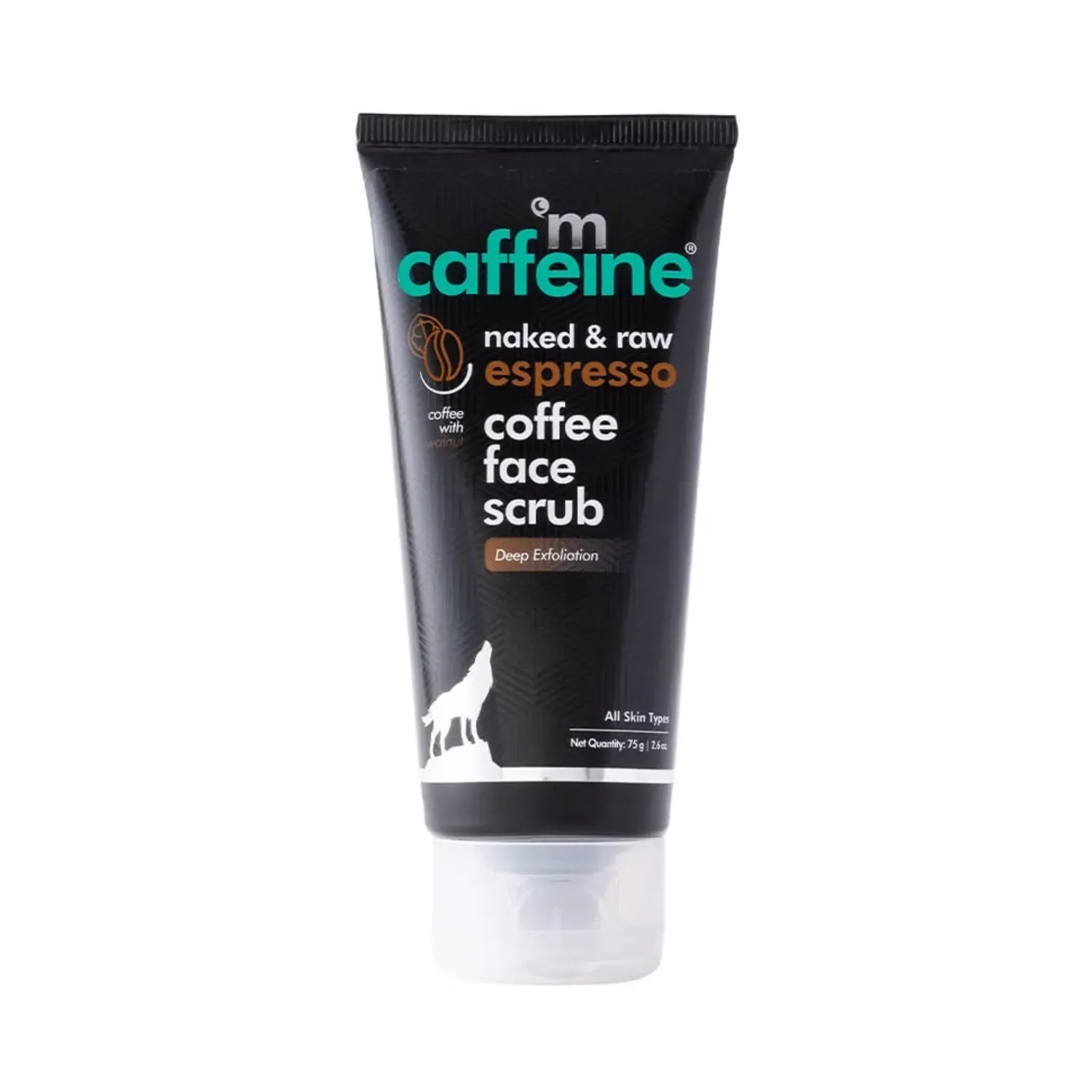 mCaffeine | mCaffeine Espresso Coffee Deep Exfoliating Face Scrub for Blackheads Removal with Walnuts & Vitamins - (75g)