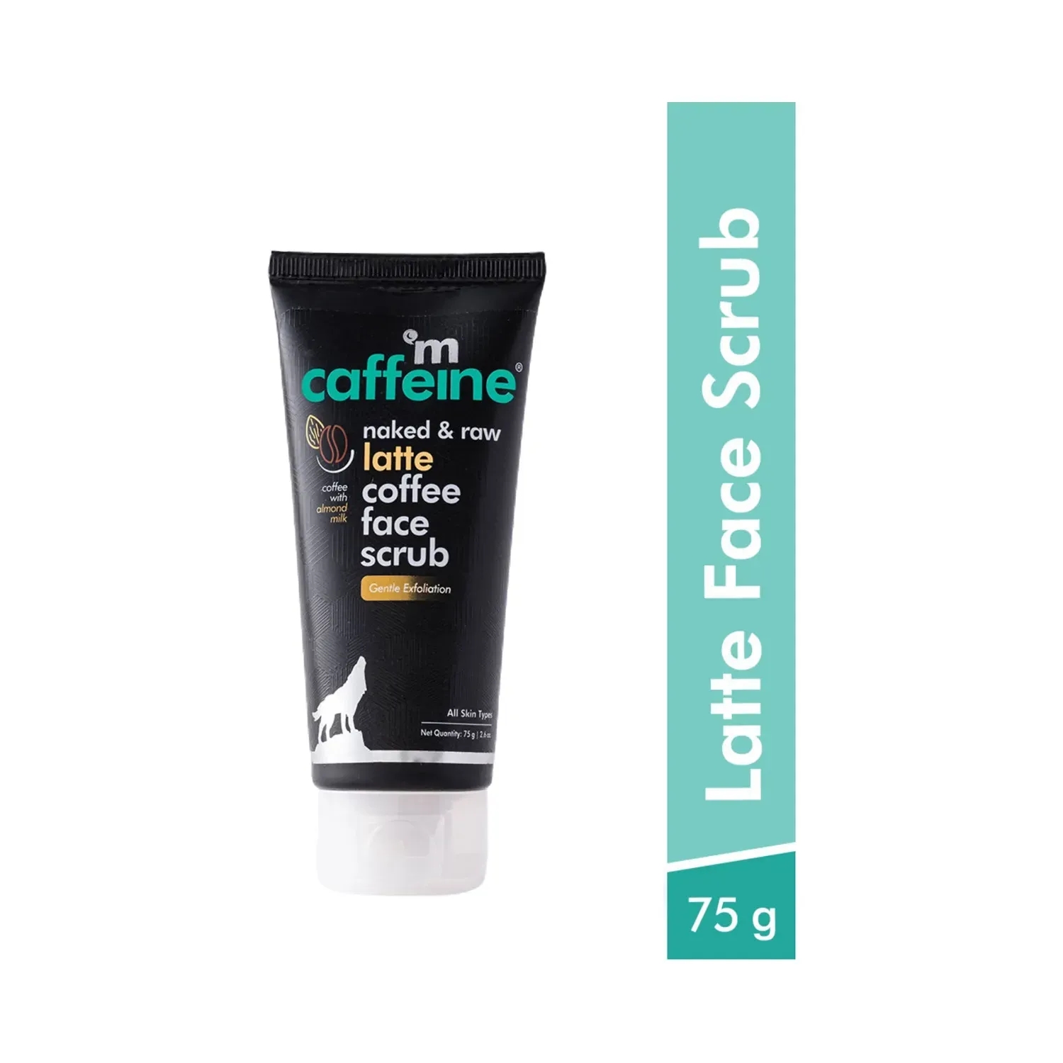 mCaffeine Naked & Raw Latte Coffee Gentle Exfoliating Face Scrub for Moisture Retention with Shea Butter - (75g)