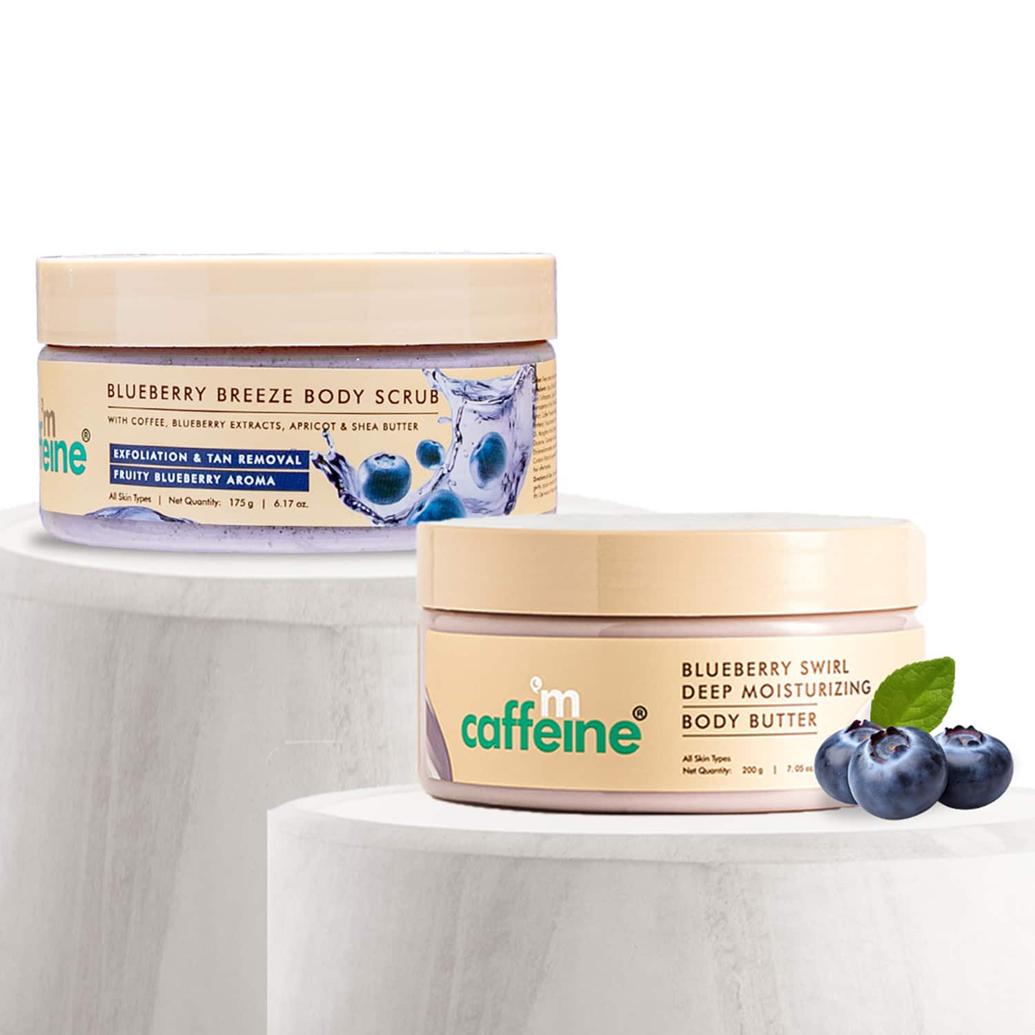 mCaffeine | mCaffeine Blueberry Body Butter + Body Scrub Combo