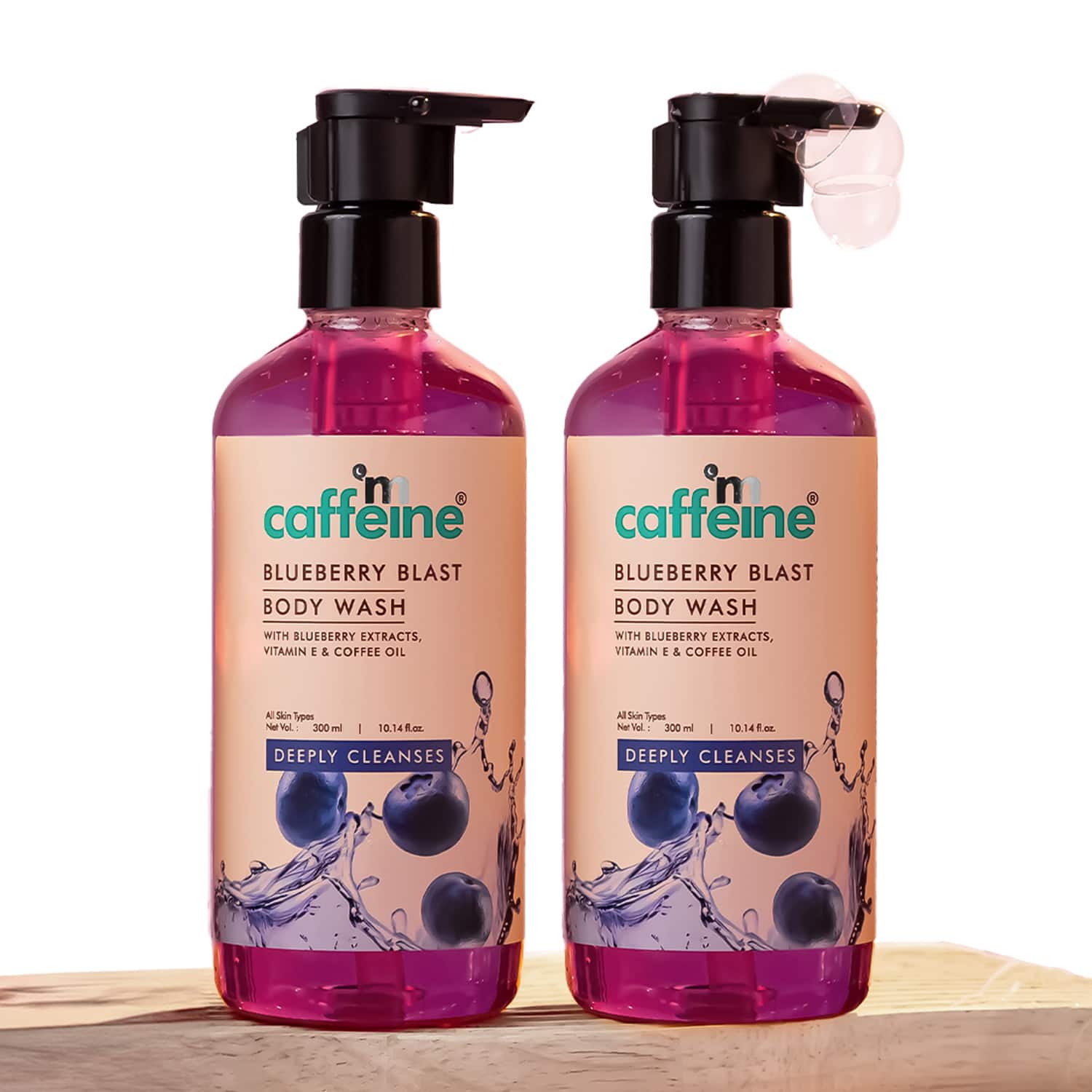 mCaffeine | mCaffeine Blueberry Blast Body Wash with Fruity Fresh Blueberry Aroma Pack of 2 Combo