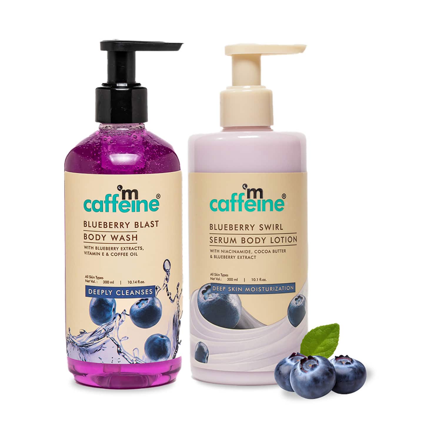 mCaffeine | mCaffeine Blueberry Body Wash + Body Lotion Combo