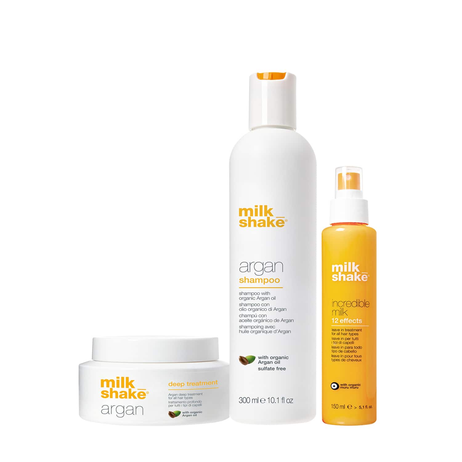 Milk Shake | Milk Shake Argan Deep Treatment, Shampoo and Incredible Milk Frizz Control Bundle Combo