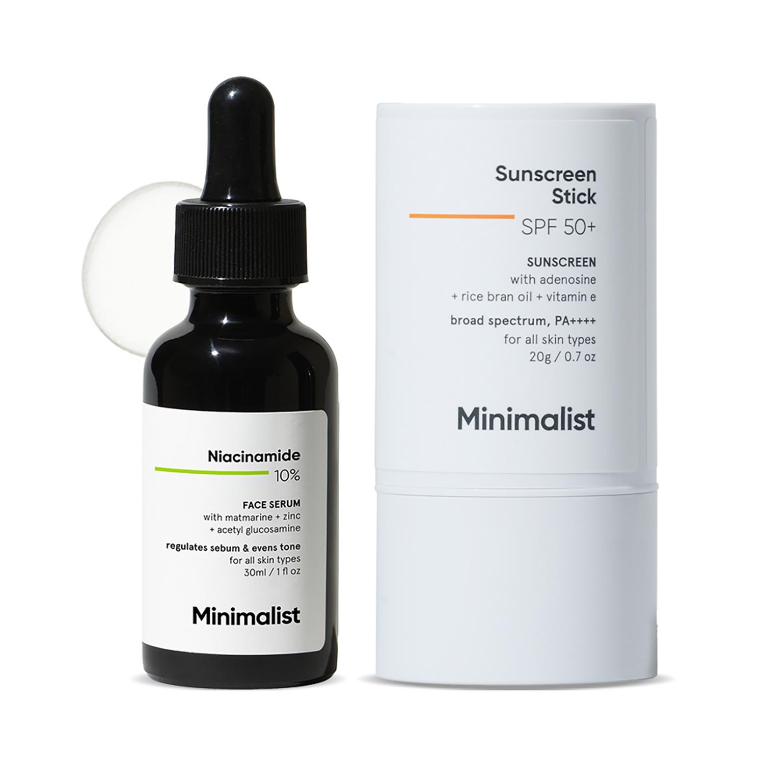 Minimalist | Minimalist  Summer Protection Combo Face Serum + SPF 50 Sunscreen Stick with Broad Spectrum