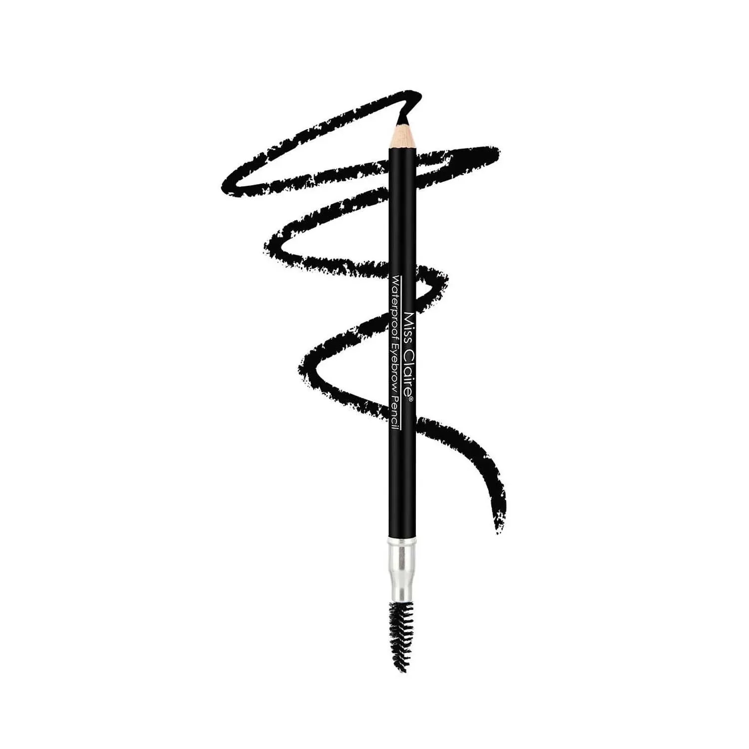 Miss Claire Waterproof Eyebrow Pencil With Mascara Brush - 01 Black (1.4g)