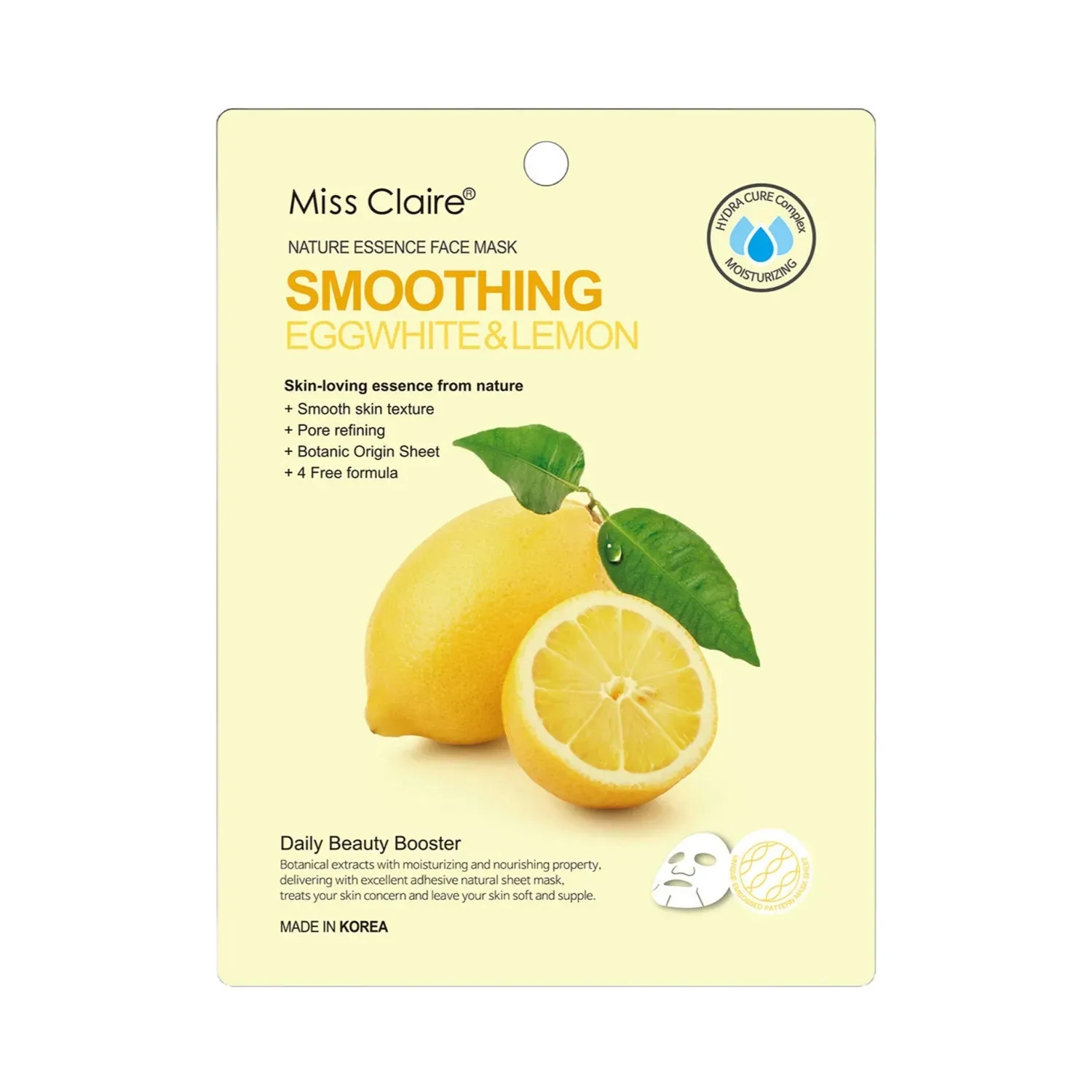 Miss Claire | Miss Claire Nature Essence Face Mask - Eggwhite & Lemon (25ml)