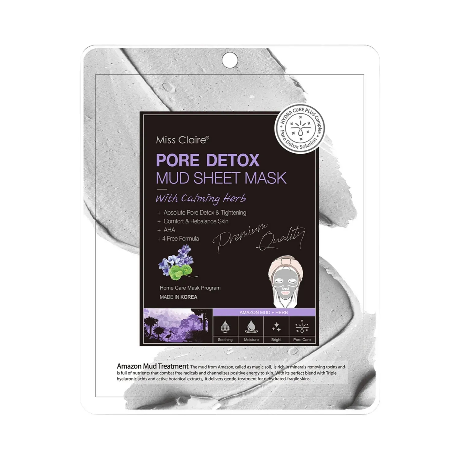 Miss Claire | Miss Claire Pore Detox Mud Sheet Mask With Calming Herb - (15g)
