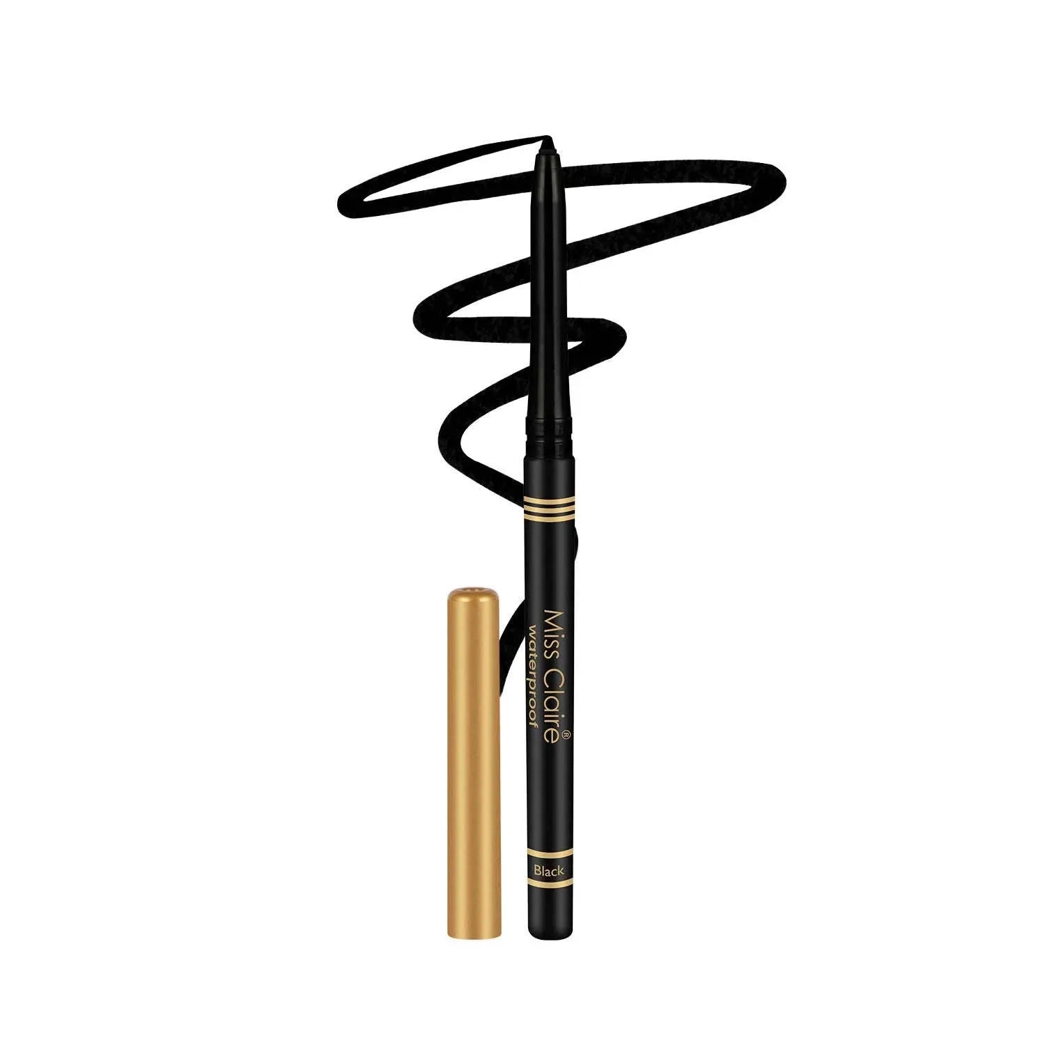 Miss Claire | Miss Claire Waterproof Extra Soft Kohl Pencil With Gold Cap - Black (0.35g)