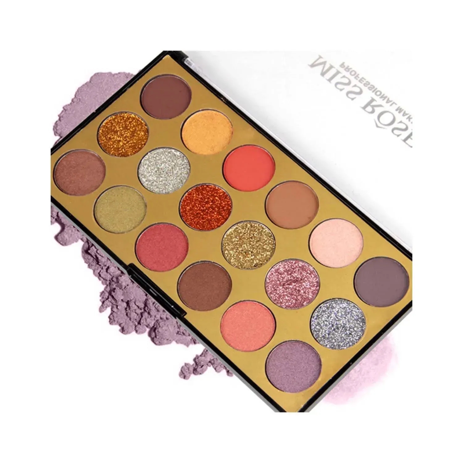 Miss Rose | Miss Rose 12 Color Eyeshadow And 6 Color Glitter Palette - M3 (32g)