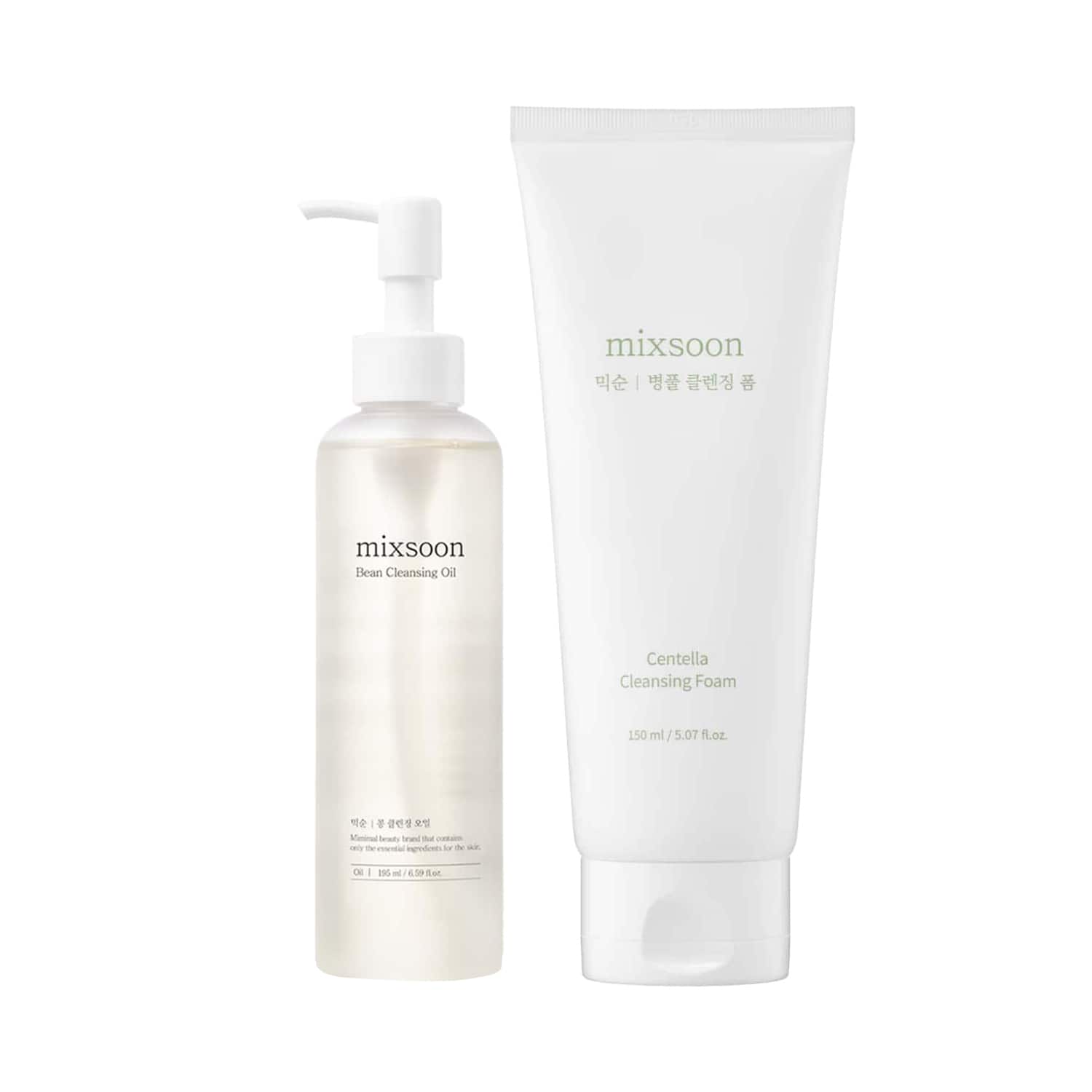 Mixsoon | Mixsoon Double Cleansing Duo – Bean Cleansing Oil & Foam Set for Deep, Gentle Cleanse Combo