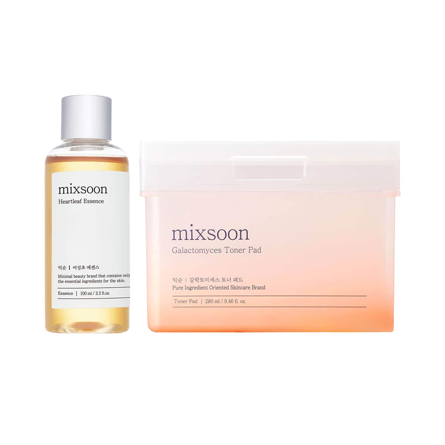 Mixsoon | Mixsoon Grease Control - Galactomyces Toner Pad & Heartleaf Essence for Oily, Acne Prone Skin Combo