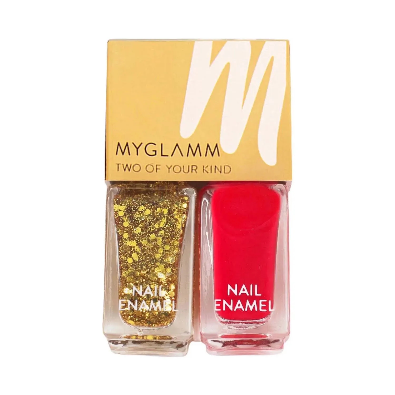 MyGlamm | MyGlamm Two Of Your Kind Nail Enamel Duo Glitter Collection - High on Drama (10ml)