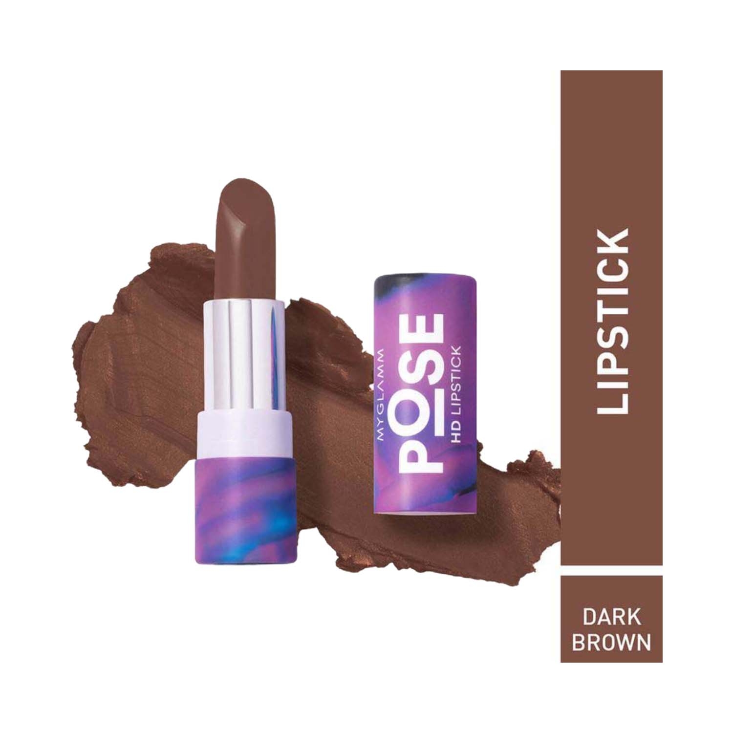 MyGlamm Pose HD Lipstick - Dark Brown (4g)