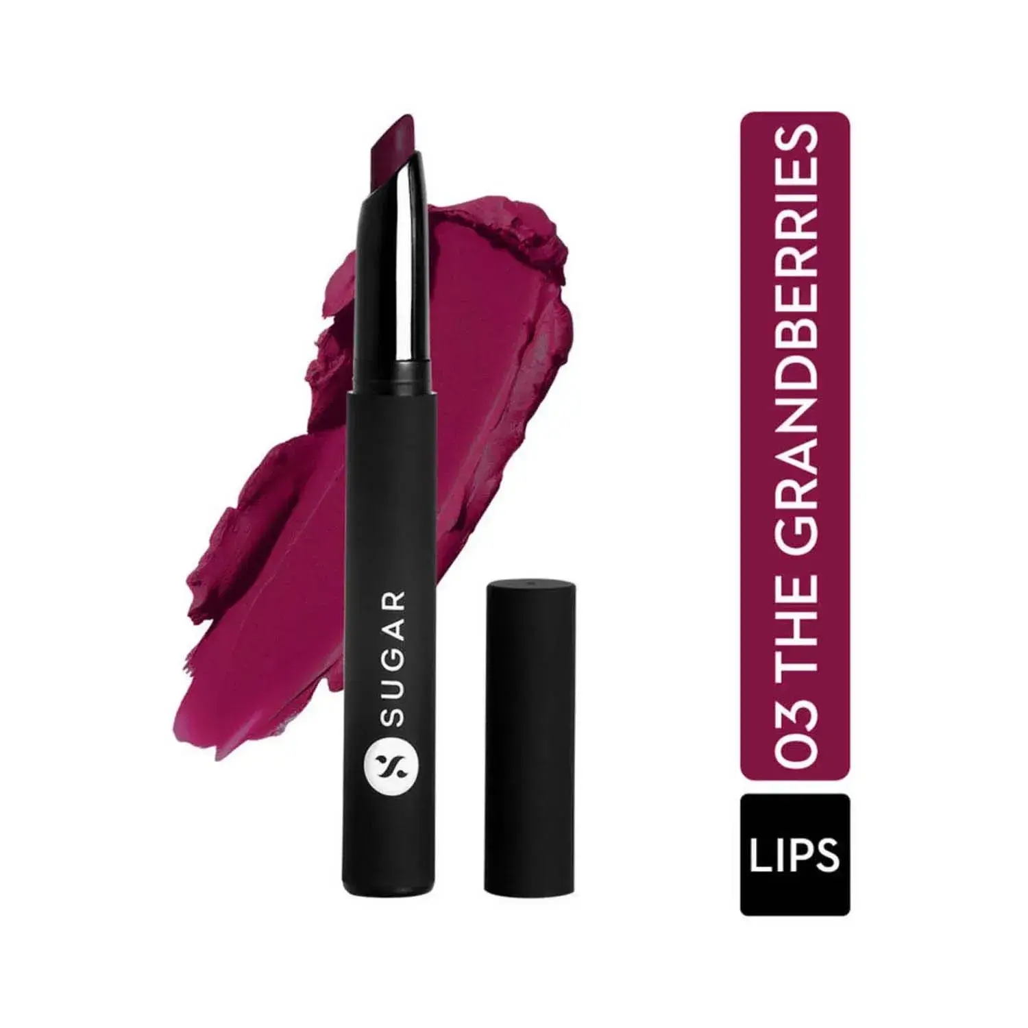 SUGAR Cosmetics | SUGAR Cosmetics Matte Attack Transferproof Lipstick - 03 The Grandberries (Dark Berry) (2g)