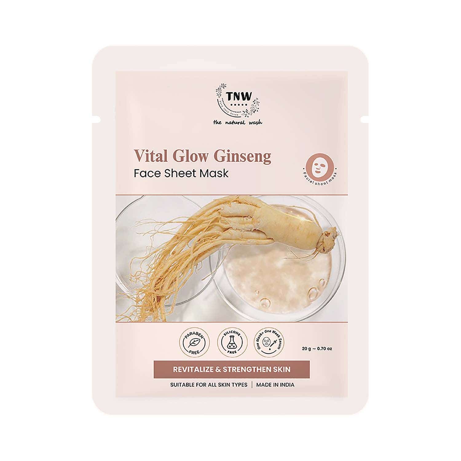 TNW The Natural Wash | TNW The Natural Wash Vital Glow Ginseng Face Sheet Mask (20 g)
