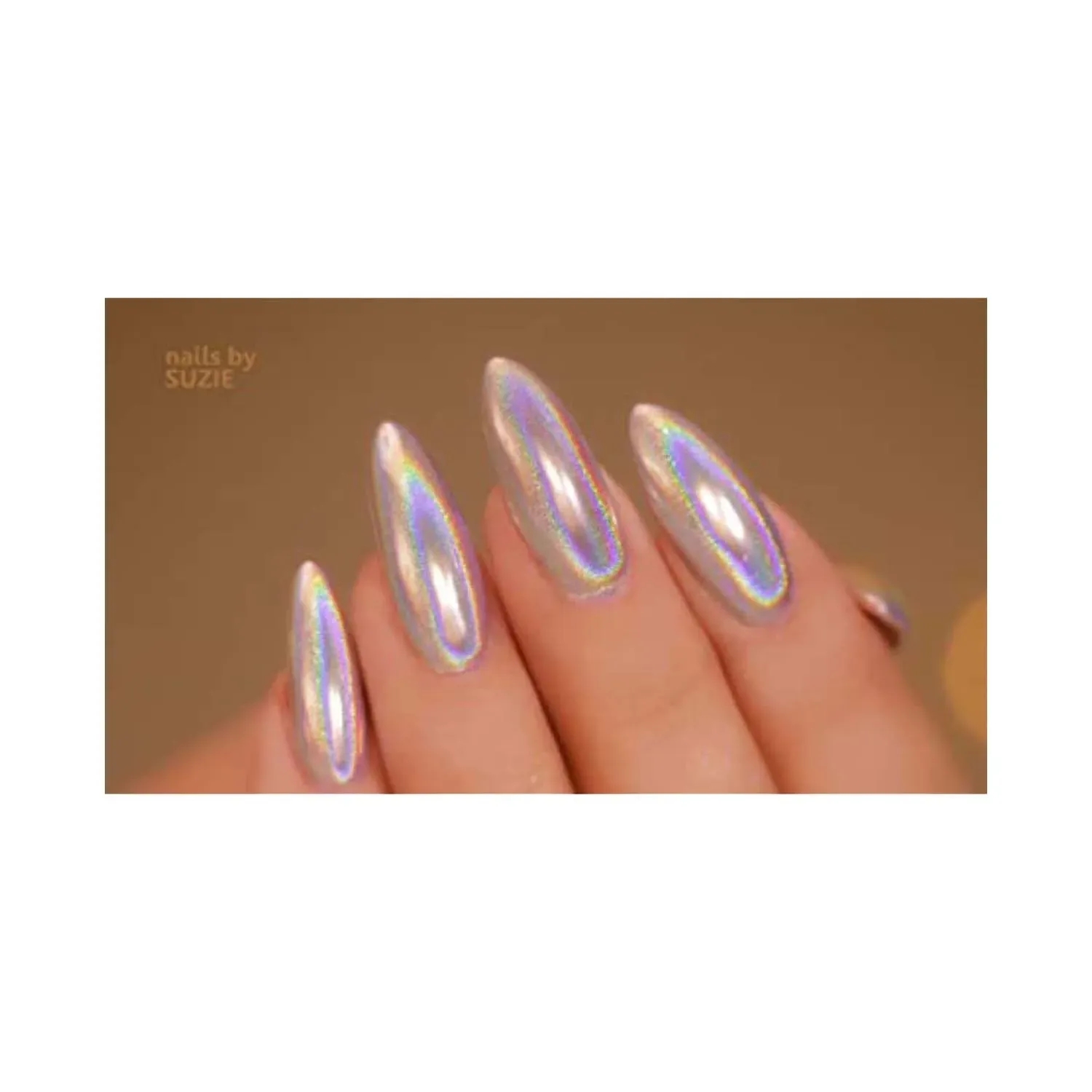 Nails On Board | Nails On Board Handmade Holographic Press On Gel Nails - White
