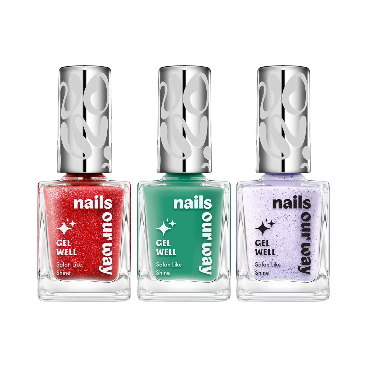 Nails Our Way | Nails Our Way Gel Well Nail Enamel Dirty Party Combo - Pk3