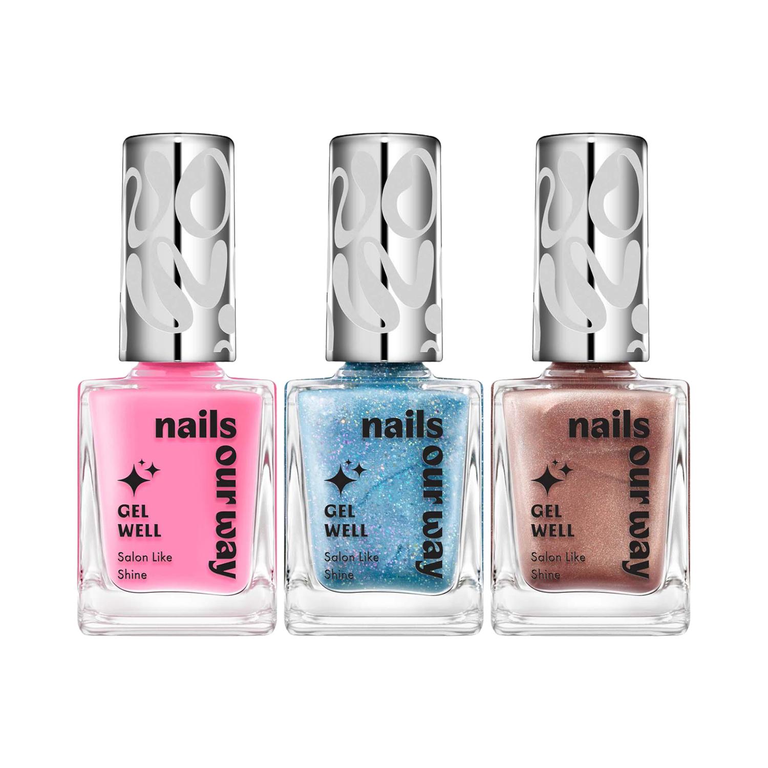 Nails Our Way | Nails Our Way Gel Well Nail Enamel Office Crush Combo - Pk3