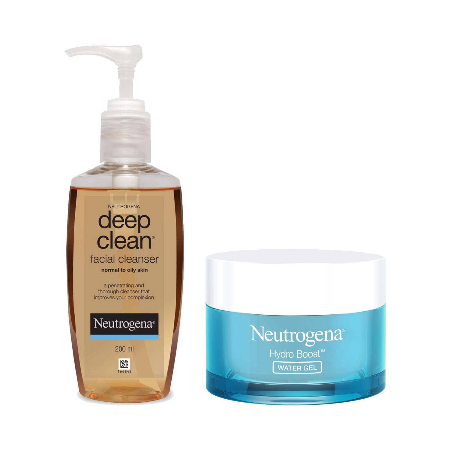 Neutrogena | Neutrogena Best Selling Combo For Acne Prone Skin Hyaluronic Acid Water Gel + Oil Free Acne Wash