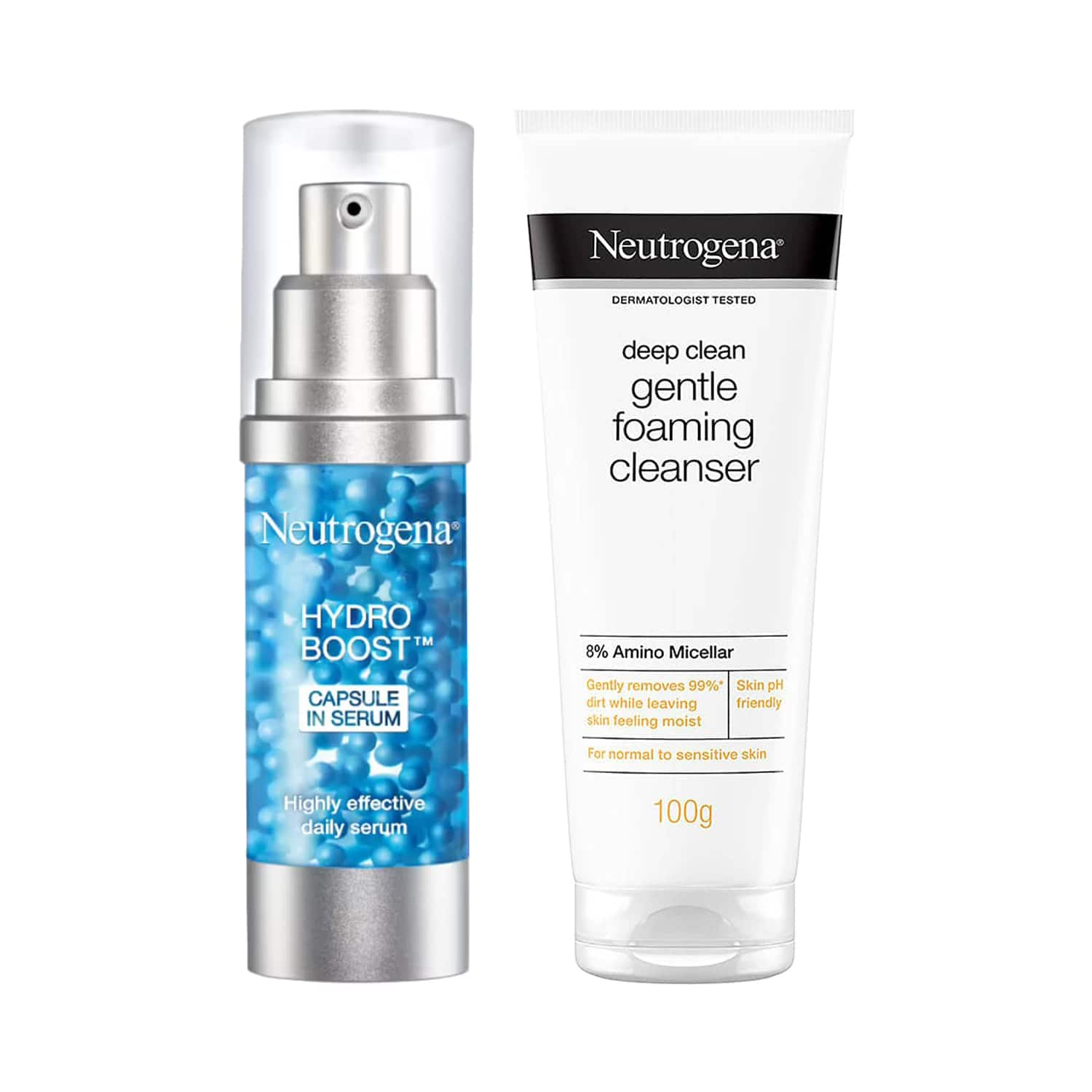 Neutrogena | Gentle Cleanser and Hyaluronic Acid Serum Combo