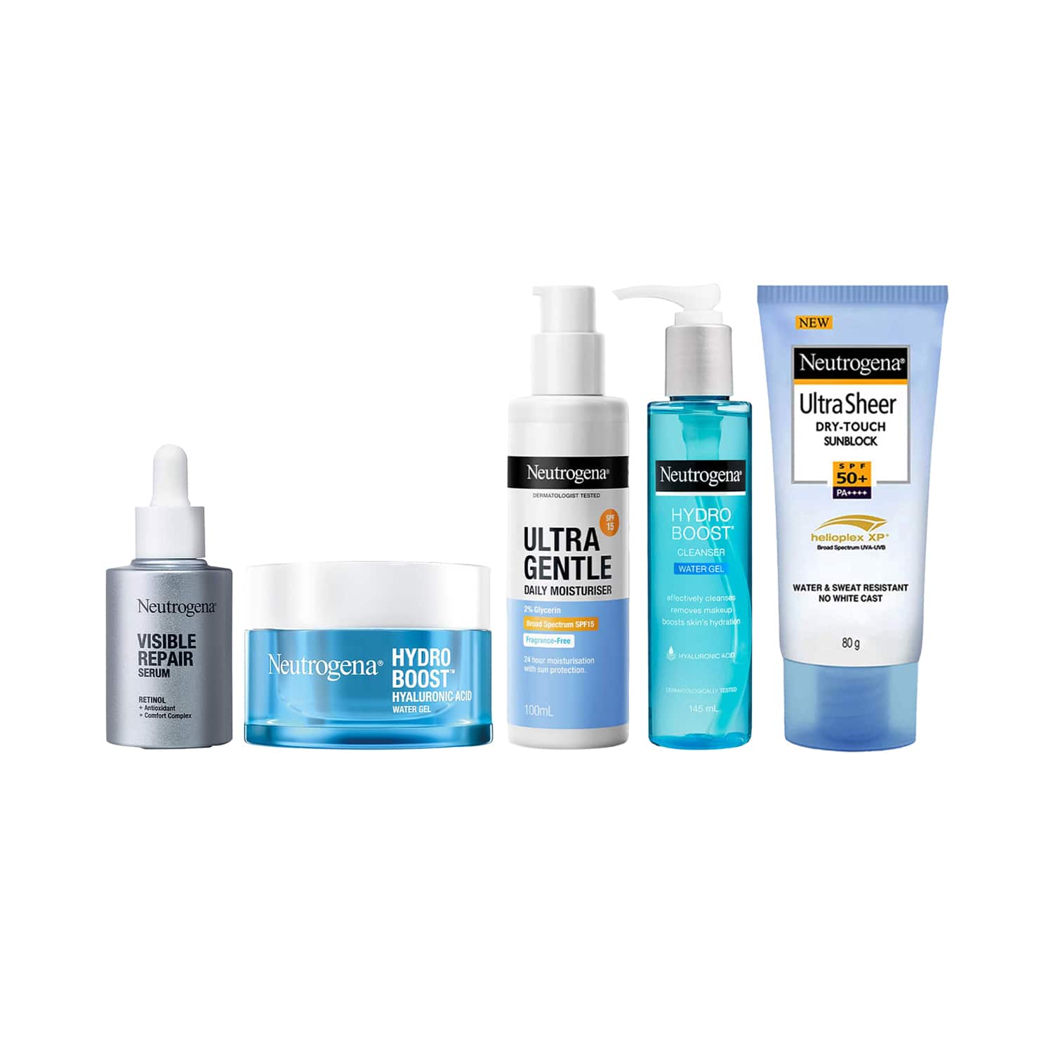 Neutrogena | Neutrogena CTSMS Combo - Cleanser + Toner + Serum + Moisturiser and Sunsreen