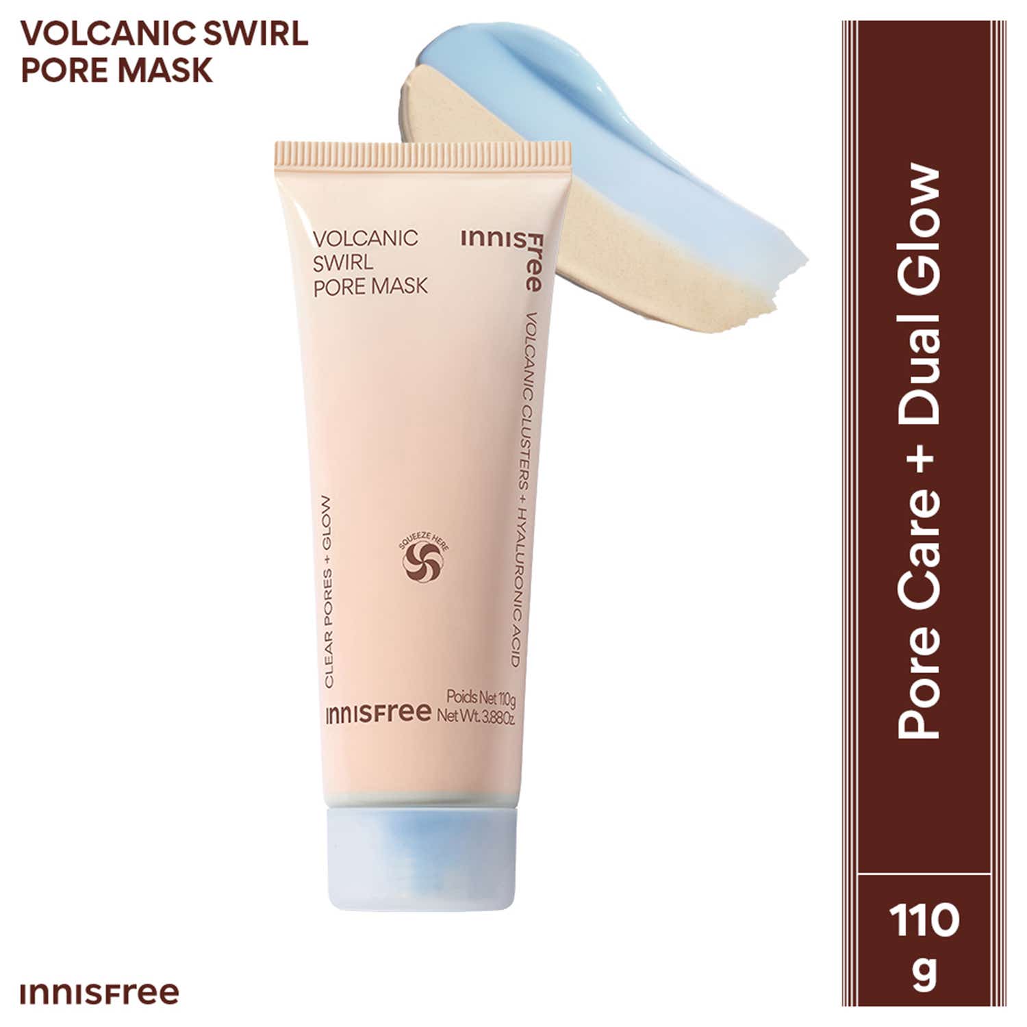 Innisfree | Innisfree Volcanic Swirl Pore Dual Clay Mask Daily Pore Care Hydrating Oil Control Glass Skin (110 g)