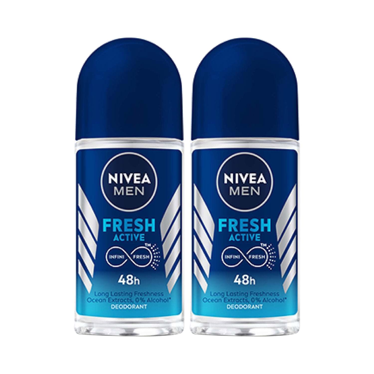 Nivea | Nivea Nfm Fresh Active Roll On (50ml) Pack of 2 Combo
